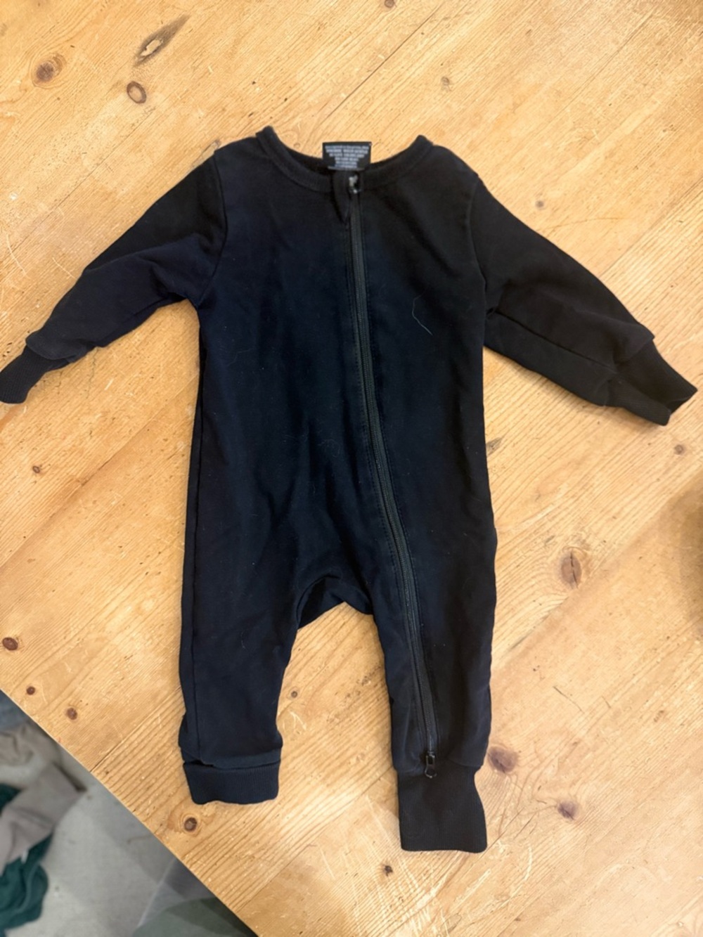 Black Zip-Front Kids One-Piece